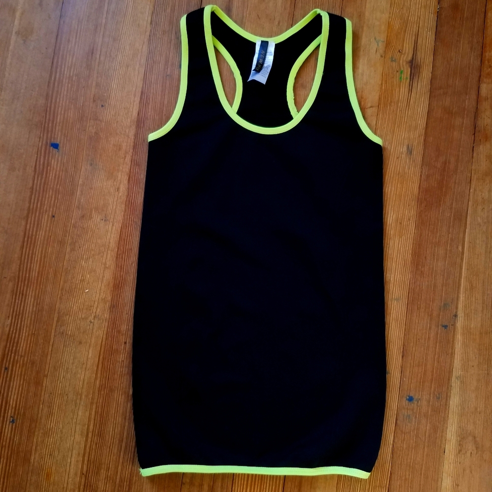 New Mix Black Textured Workout Active Tank Top